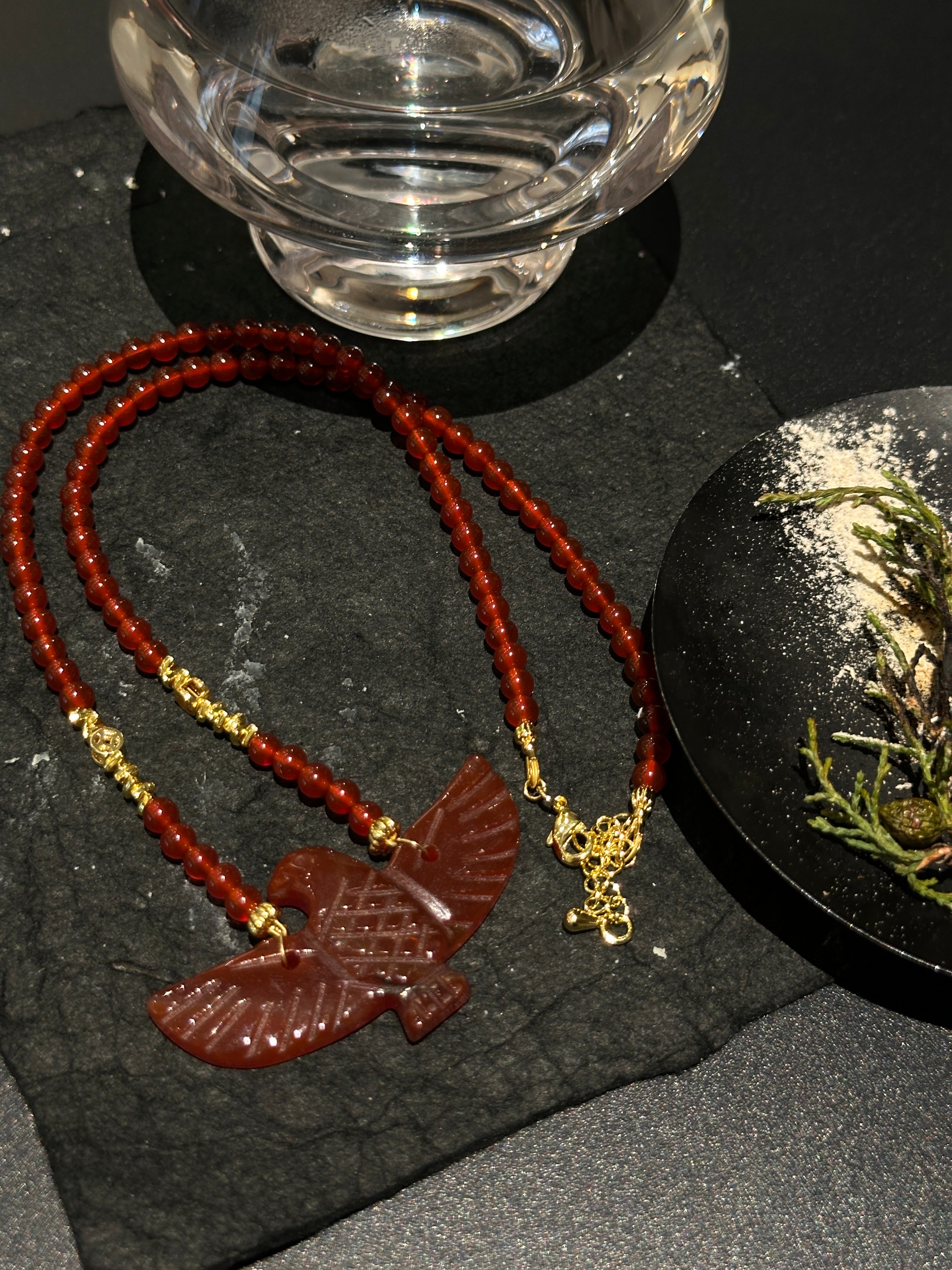 TT original necklace 2026 new natural red agate new Chinese style peaceful geese