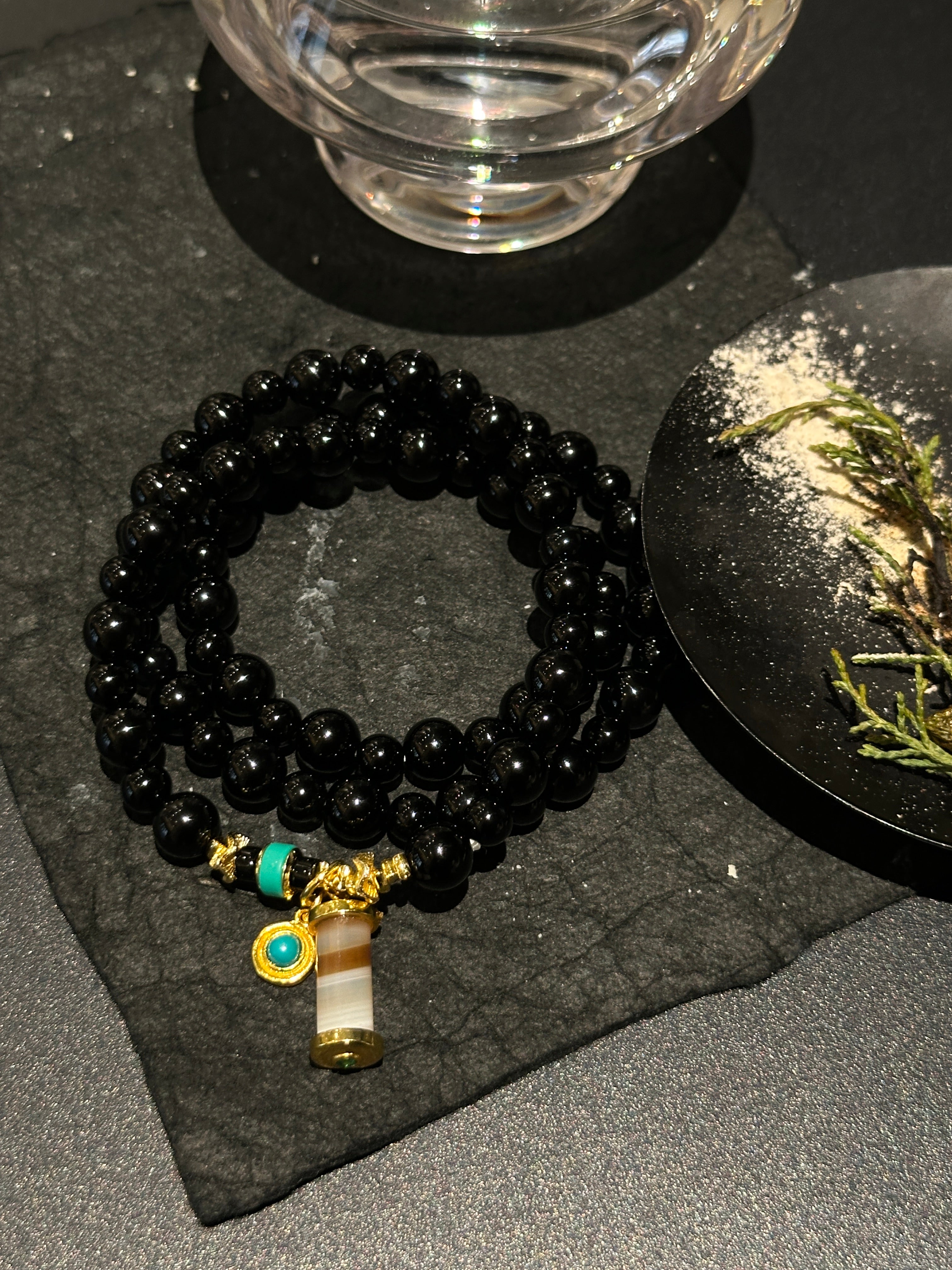 TT original necklace 2026 new natural black agate Fashion trend simple style