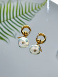 TT original-Pearl earrings- natural freshwater baroque pearls + zircon, personalized mixed-style cone-shaped pendant, high-end jewelry