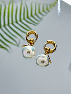 TT original-Pearl earrings- natural freshwater baroque pearls + zircon, personalized mixed-style cone-shaped pendant, high-end jewelry
