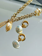 TT original-Pearl earrings- natural freshwater baroque pearls + zircon, personalized mixed-style cone-shaped pendant, high-end jewelry