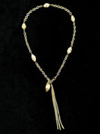 TT Original - necklace - Women's Gold Pearl Tassel Necklace | Vintage Exaggerated Chain Necklace | Handmade Jewelry Gift