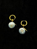 TT original-Pearl earrings- natural freshwater baroque pearls + zircon, personalized mixed-style cone-shaped pendant, high-end jewelry