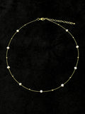 TToriginal-necklace-Classic minimalist pearl necklace | Fine gold thread + natural pearl embellishments