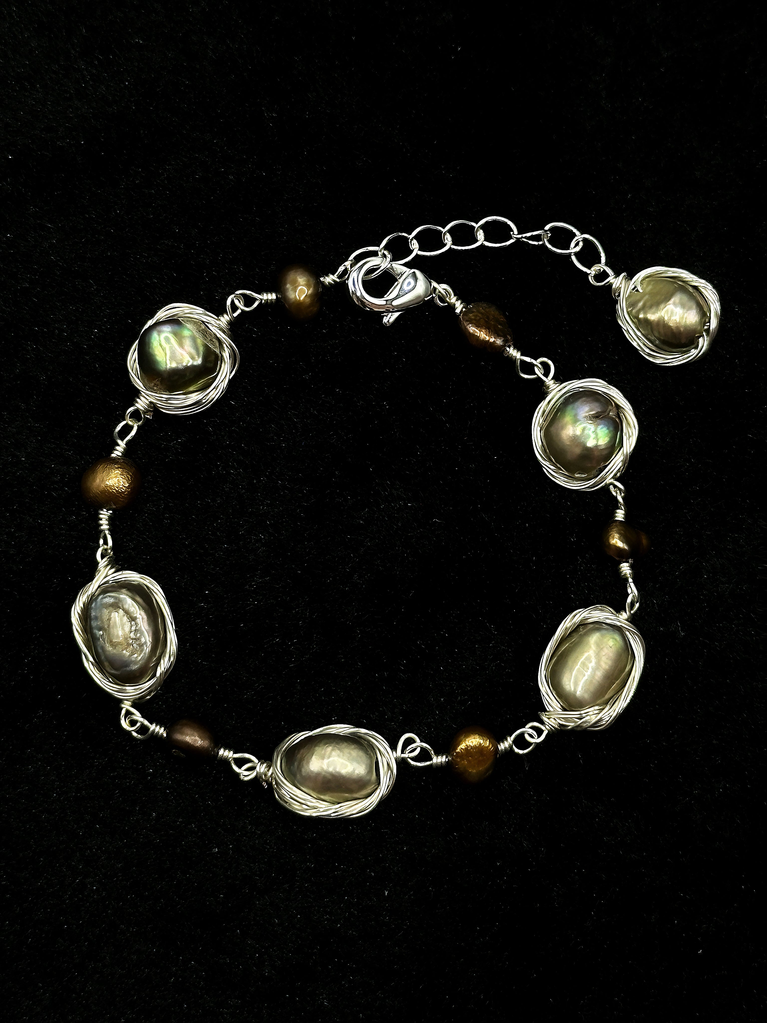 TT original-bracelet-Exquisite irregular pearl necklace and bracelet set | Delicate silver chain jewelry for everyday wear | Anniversary gift