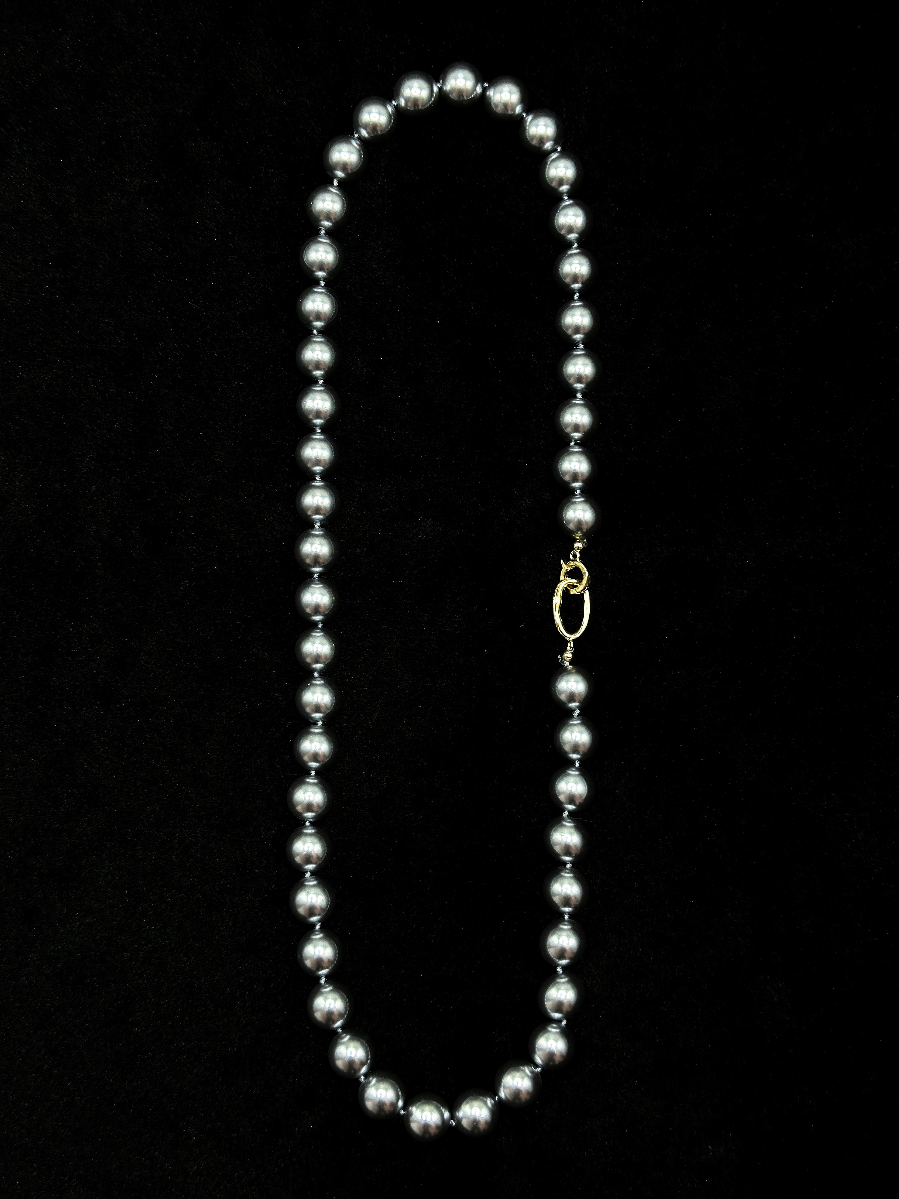 TT original-necklace-Silver-grey mother-of-pearl necklace | Timeless women's pearl jewelry, suitable for both work and evening occasions.