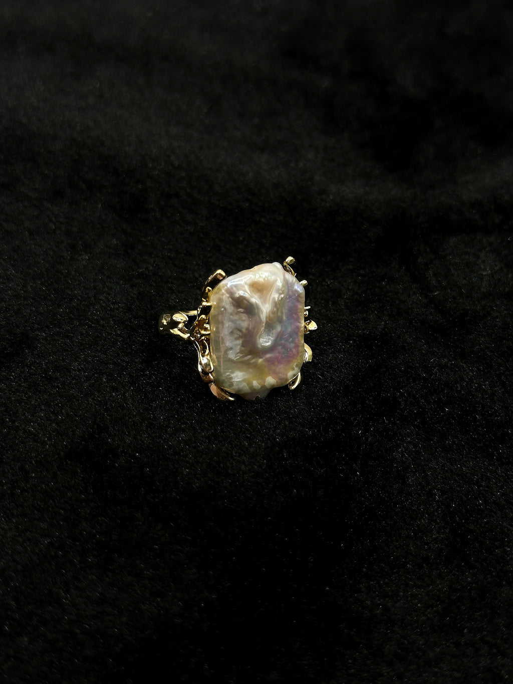TT original-ring-Exquisite vintage-style Baroque adjustable pearl ring | Artistic irregular pearl gold ring | A party essential