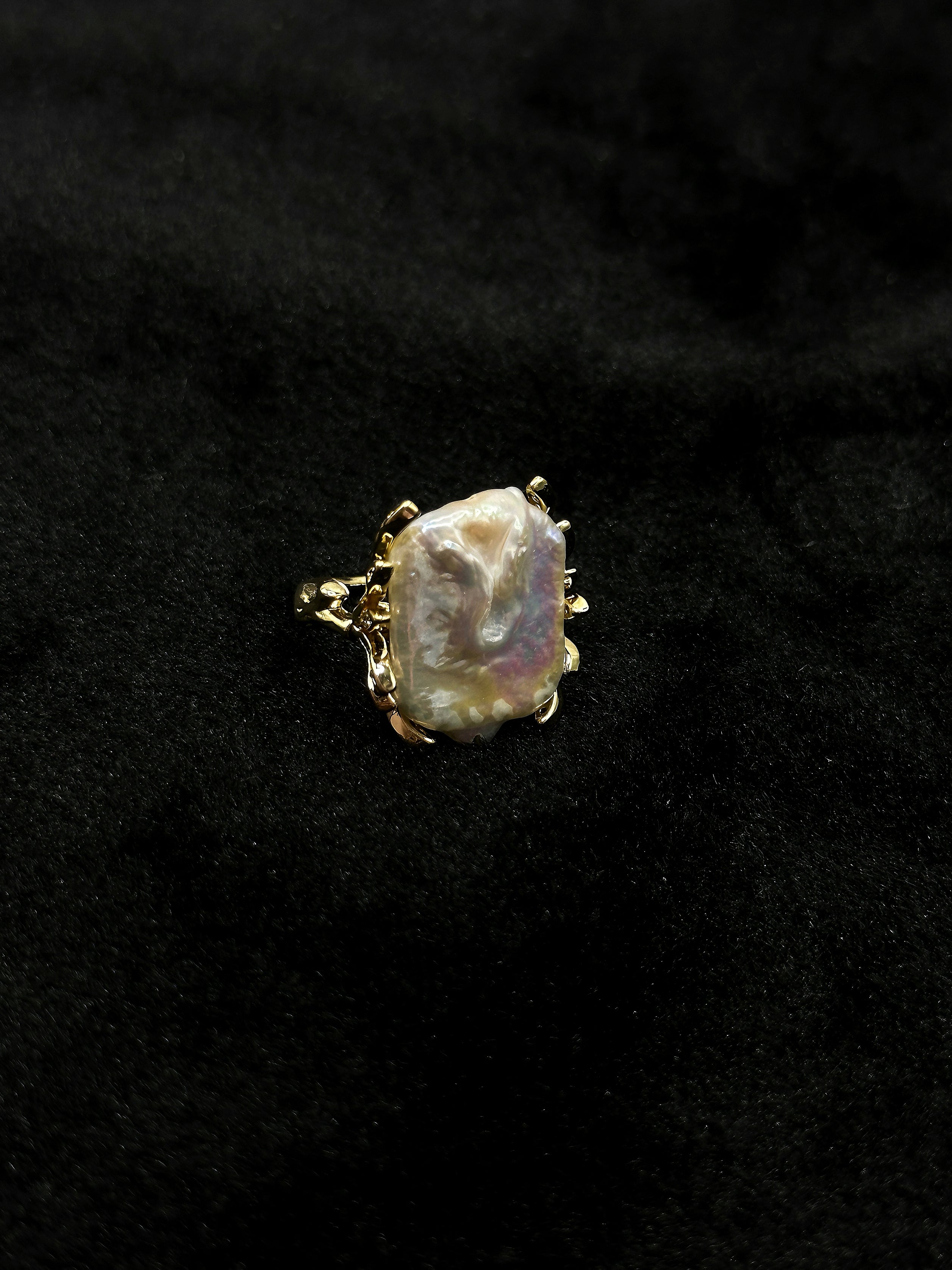 TT original-ring-Exquisite vintage-style Baroque adjustable pearl ring | Artistic irregular pearl gold ring | A party essential