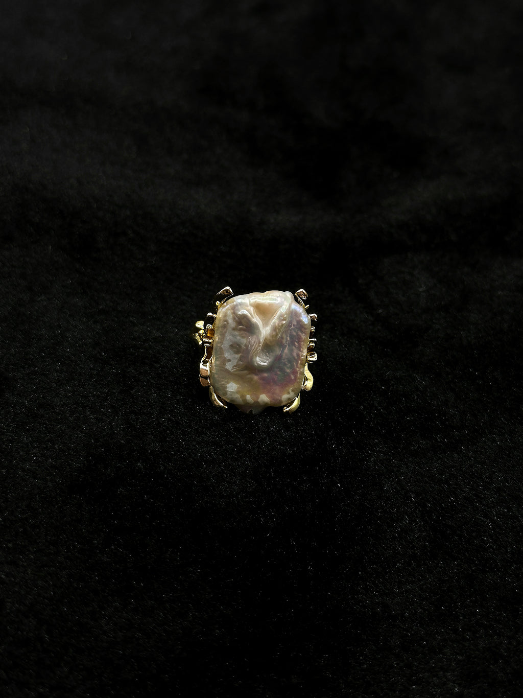 TT original-ring-Exquisite vintage-style Baroque adjustable pearl ring | Artistic irregular pearl gold ring | A party essential