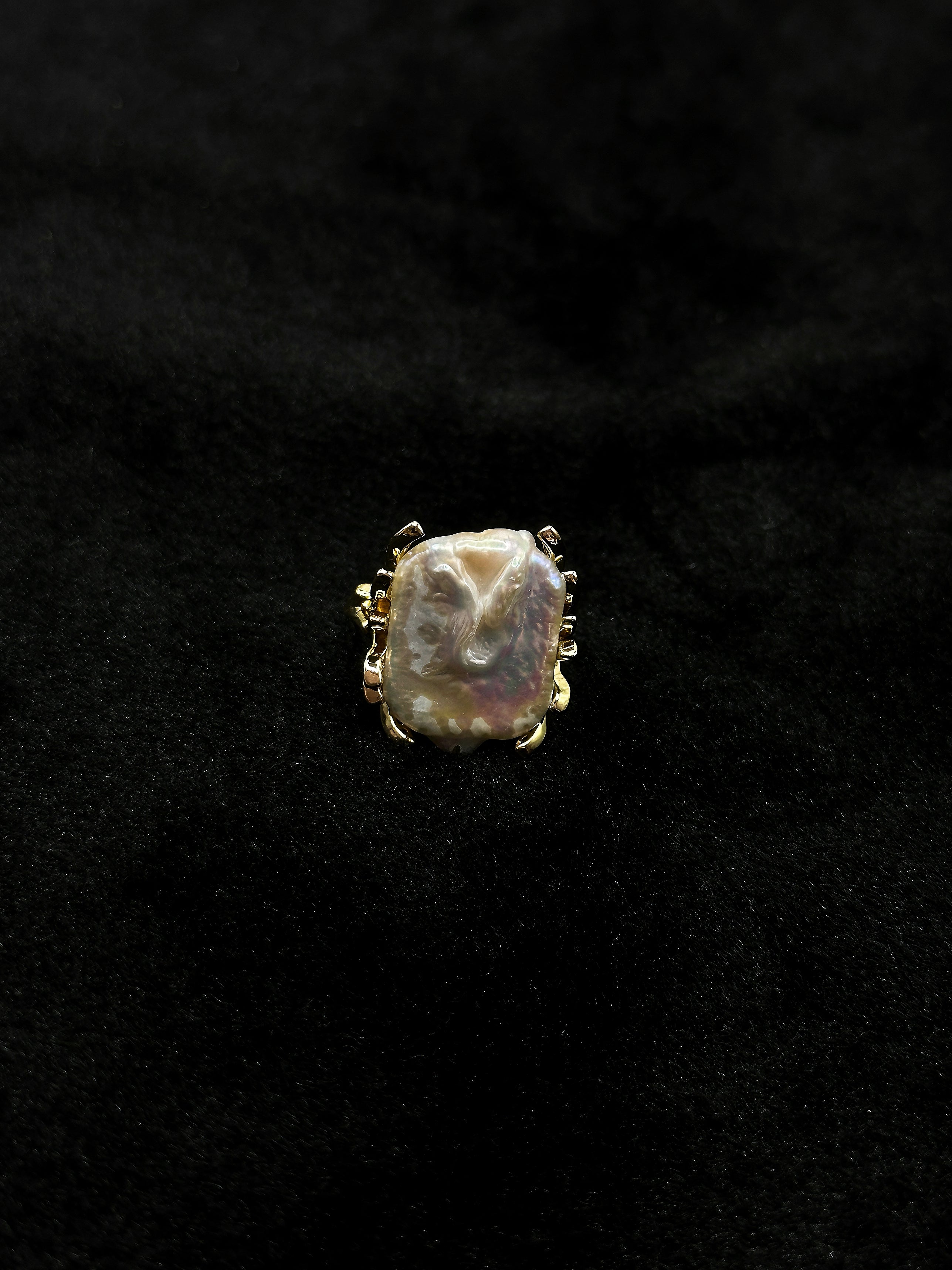 TT original-ring-Exquisite vintage-style Baroque adjustable pearl ring | Artistic irregular pearl gold ring | A party essential