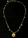 TT original-necklace-Unique tribal style | Bohemian beaded gold pendant necklace | Adjustable turquoise necklace | Handmade style for women