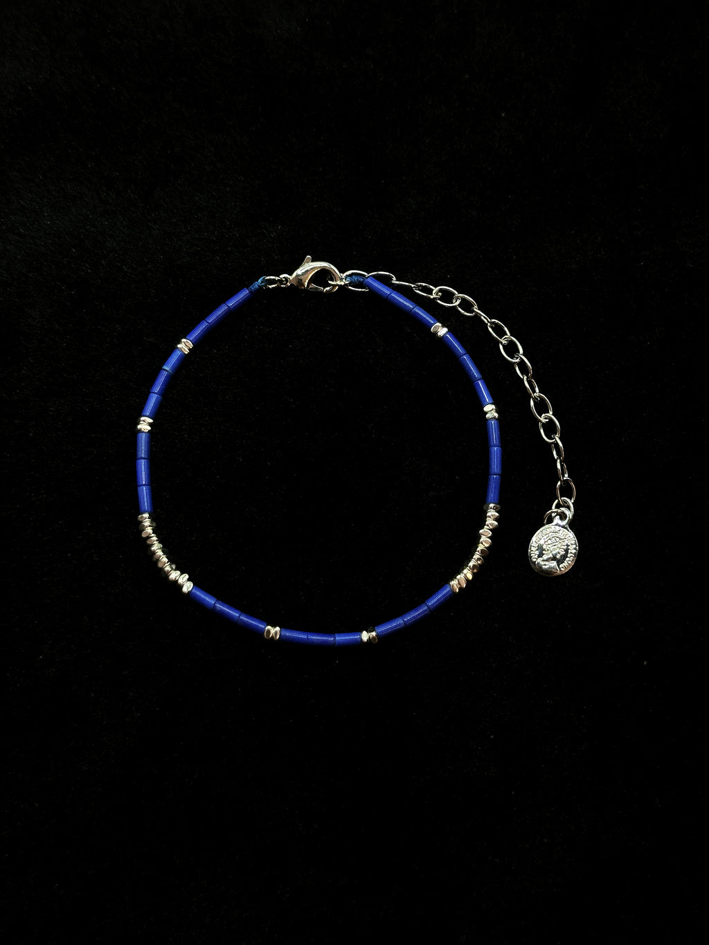 TT original-bracelet-Beach vacation style | Blue beaded accessories | Fresh summer blue bracelet | Artsy and minimalist blue bangle |