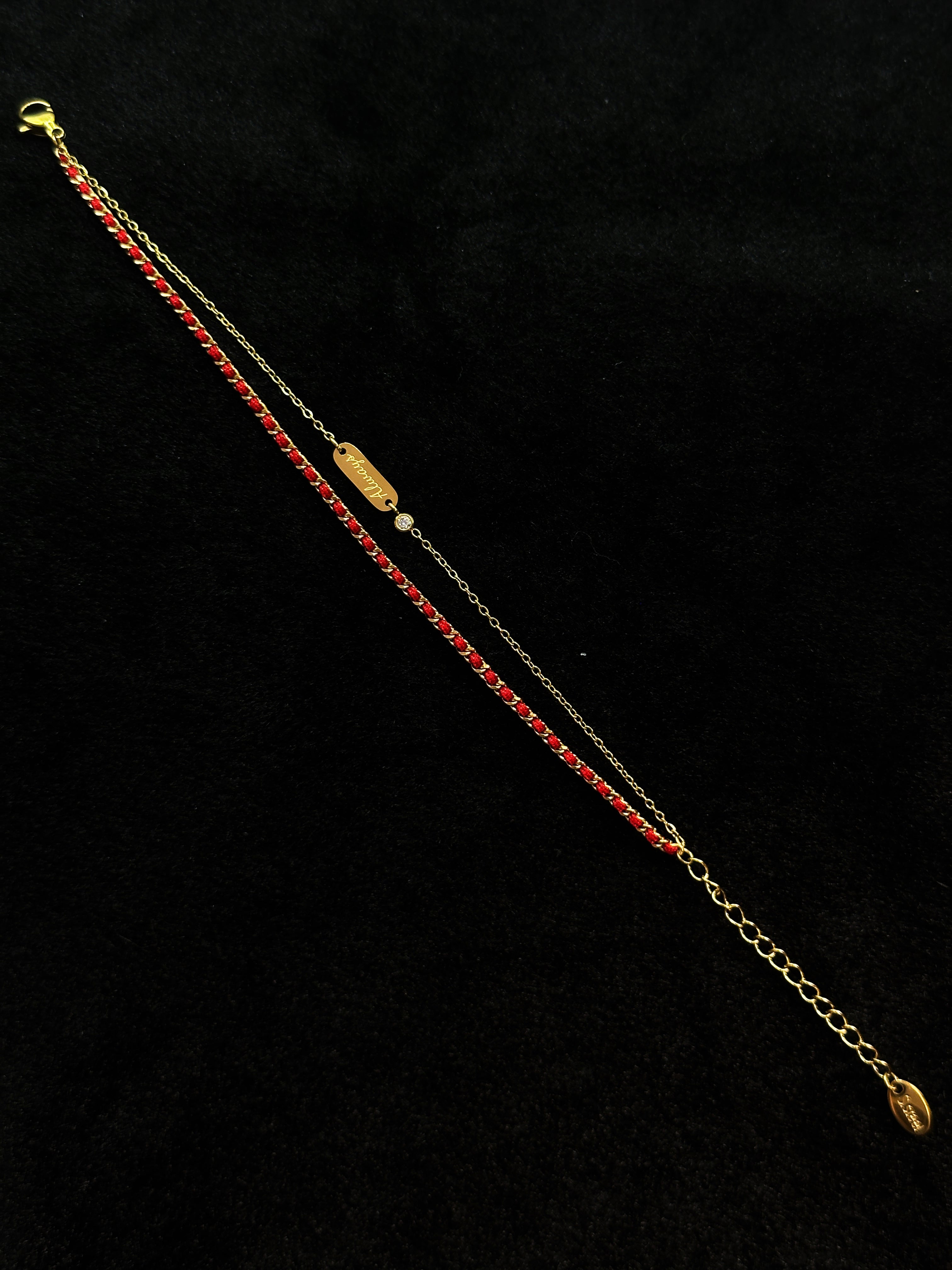 TT original-bracelet-Lucky Red String Bracelet | Meaningful Gift for Friendship and Couples | Double-Layer Gold Chain Bracelet | Stylish and Matching Bracelet