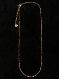 TT original-necklace-Simple red beaded gold long necklace | Adjustable extension chain | Elegant necklace for layering | Perfect for everyday wear | A versatile gift for dates