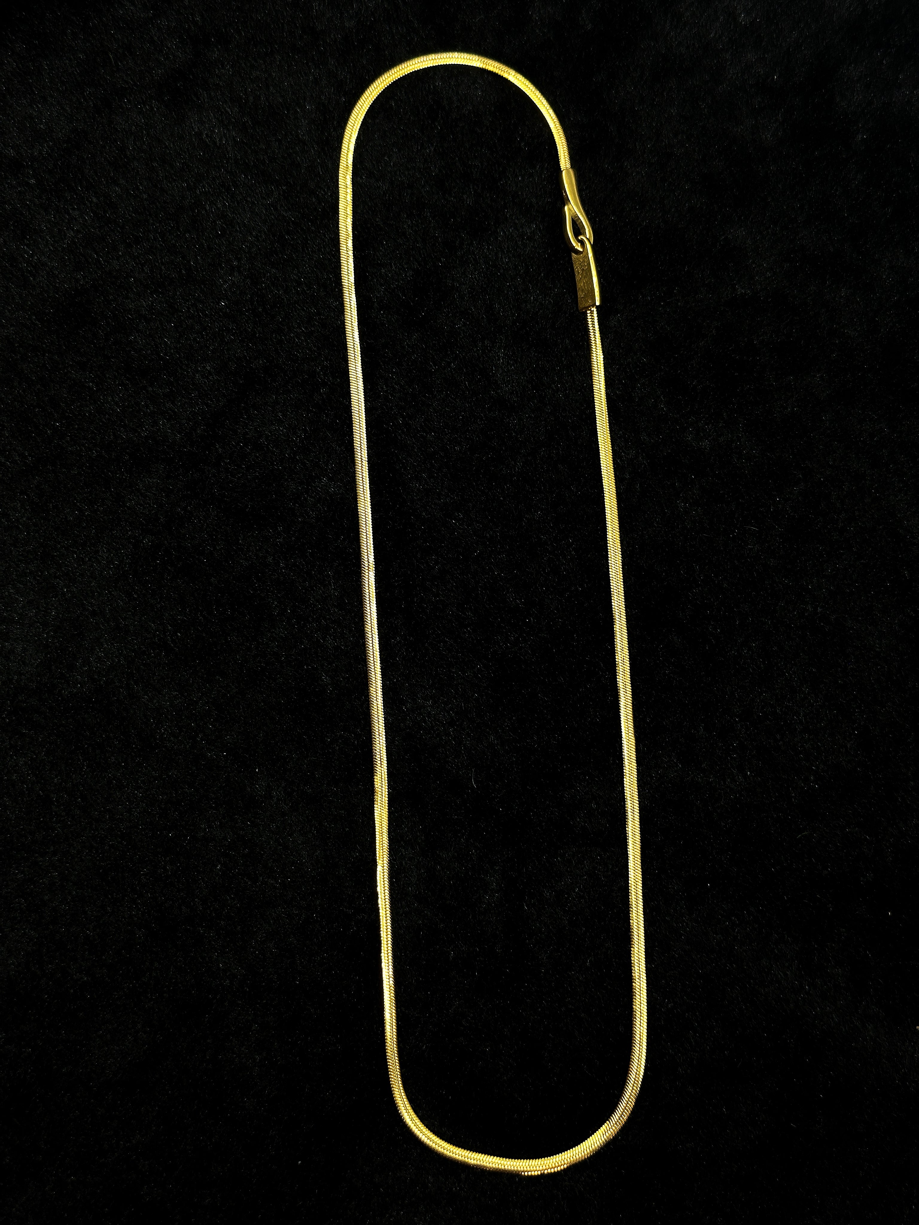 TT original-necklace-Basic layering style | Unisex | Simple gold flat snake chain | European and American style metal necklace | Minimalist clavicle chain | Niche and understated style