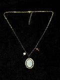 TT original-necklace-French Vintage Virgin Mary Medal Necklace | Victorian Style | Cross Pendant | Niche Design | Vintage Hong Kong Style High-End Jewelry