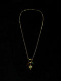 TT original-necklace-Green vintage French necklace | Sunburst cross pendant | Gift of faith | Layered necklaces with an atmospheric feel