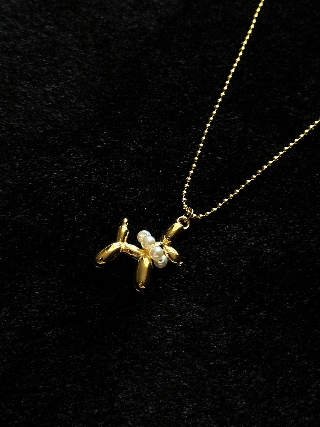 TT original-necklace-Gold beaded necklace | Healing puppy necklace | Pet lovers | Cute style | Pet-themed necklace | Popular pearl puppy design
