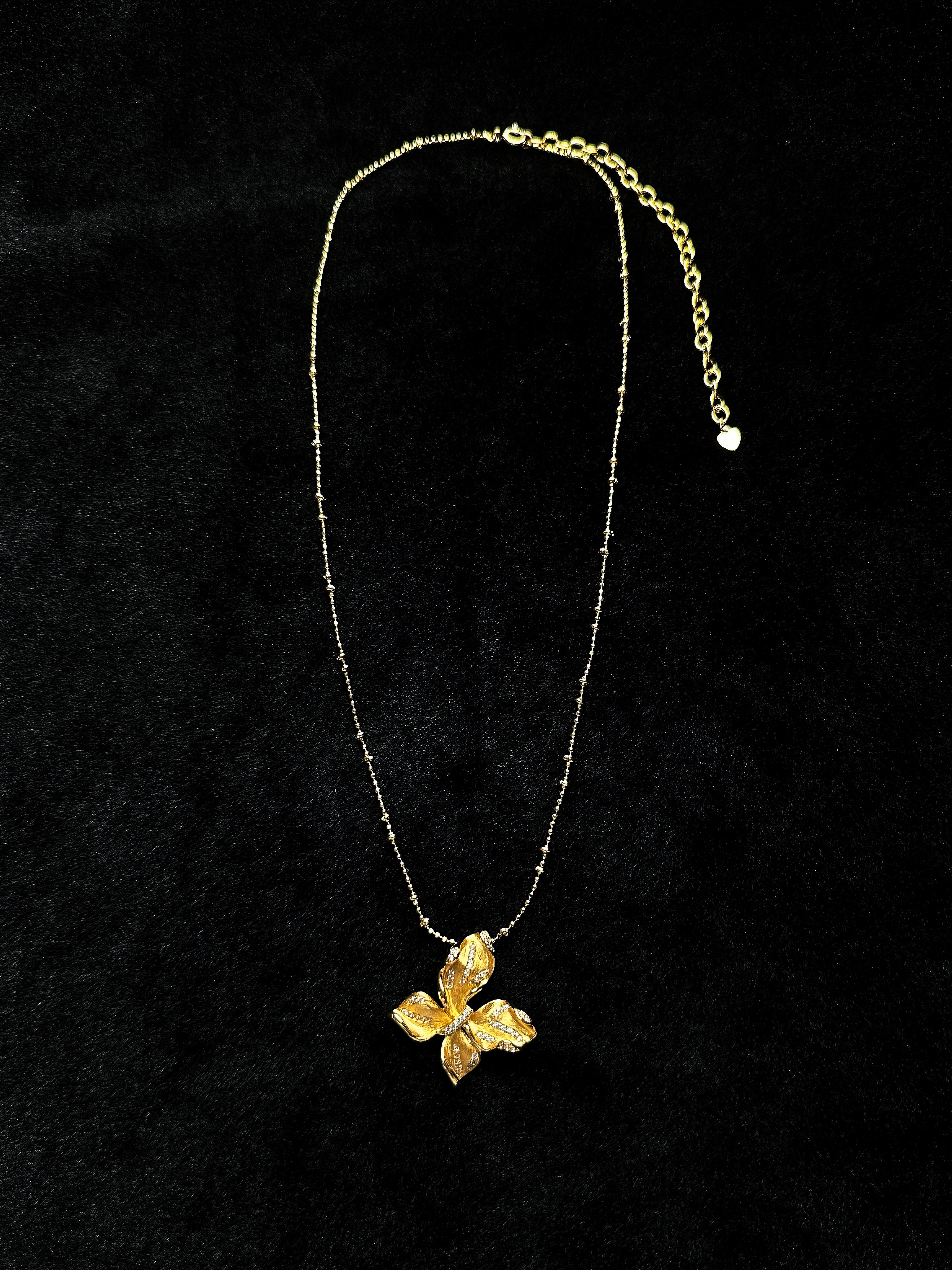 TT original-necklace-Gold 3D Flower Necklace | Delicate Petal Bead Chain - Luxurious Gift | Elegant Necklace for Women in the Workplace | Valentine's Day Gift - Popular Style