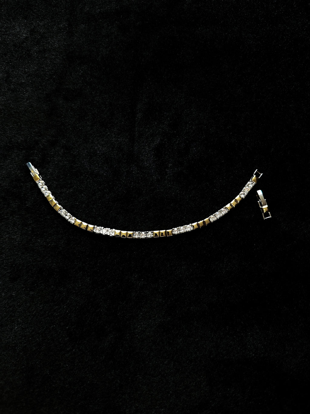 TT original-bracelet-Designer gold and silver two-tone square diamond bracelet | Subtle luxury with a structured design | Evening accessory |