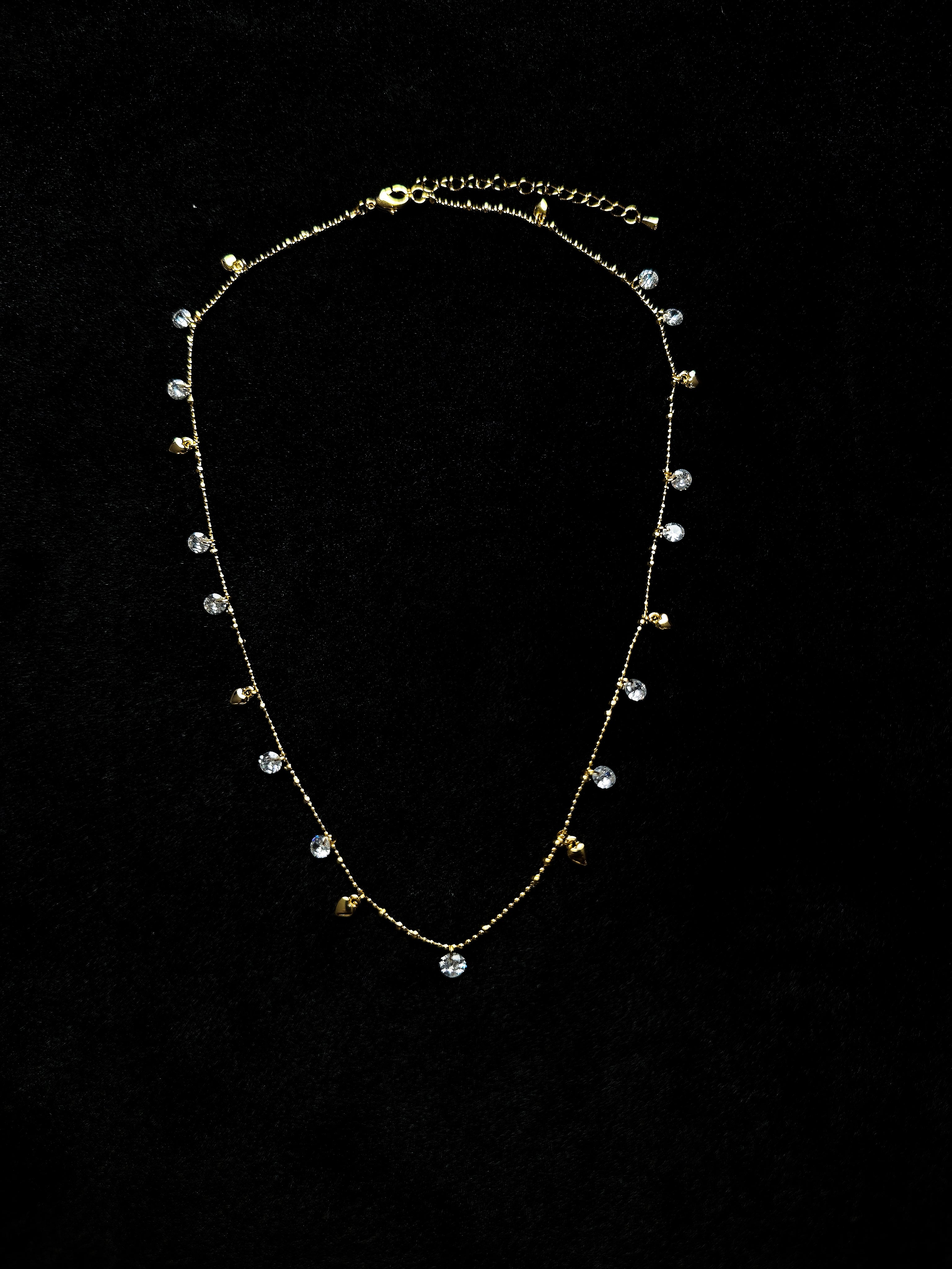 TT original-nekelace-Niche Design Gold Round Diamond Necklace | Delicate Gold Bead Chain | Full Circle Small Pendant Necklace | Gift Recommendation | Exquisite and Luxurious Clavicle Chain