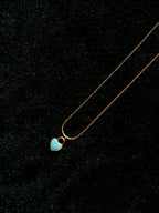 TT original-necklace-Summer Chic Outfit Ideas | Exquisite Blue Heart Pendant Necklace for Women | Simple and Elegant Stacked Gold Chain Jewelry | Cute Everyday Jewelry