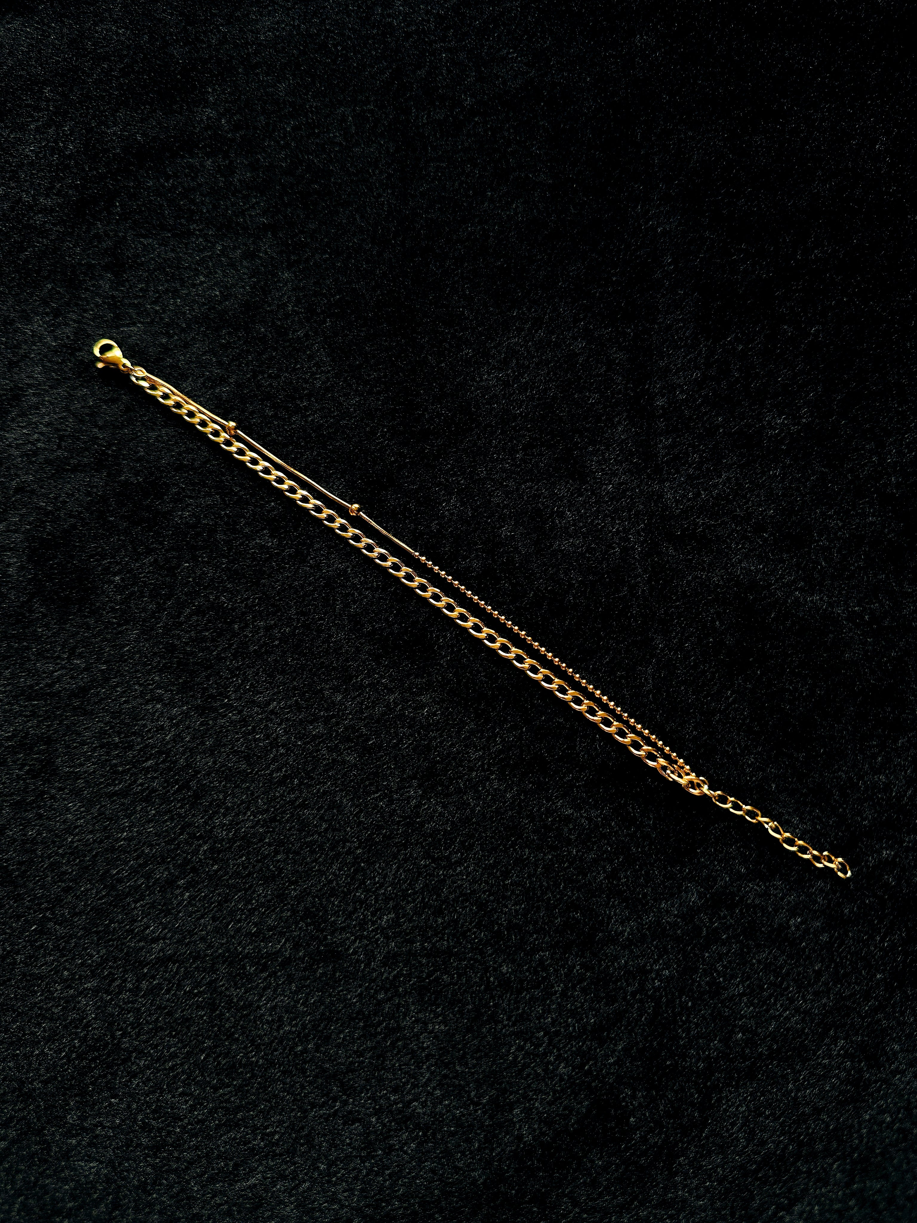 TT original-bracelet-Cuban chain mixed style double-layer bracelet | High-end jewelry | High-end stacking accessory | Patchwork bracelet | Unisex double-layer chain