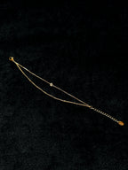 TT original-bracelet-Popular bubble bracelet | Simple and elegant double-layer gold bracelet | Stylish and exquisite stackable jewelry