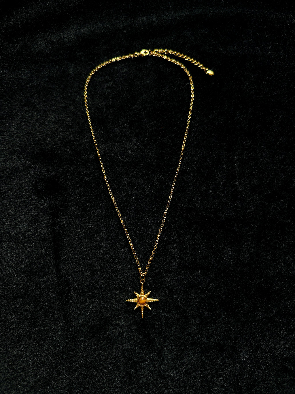 TT original-necklace-Golden Sun and Star Necklace | Natural Tiger's Eye Gemstone | Vintage Bohemian Astrological Spiritual Jewelry Gift | Stacked Jewelry