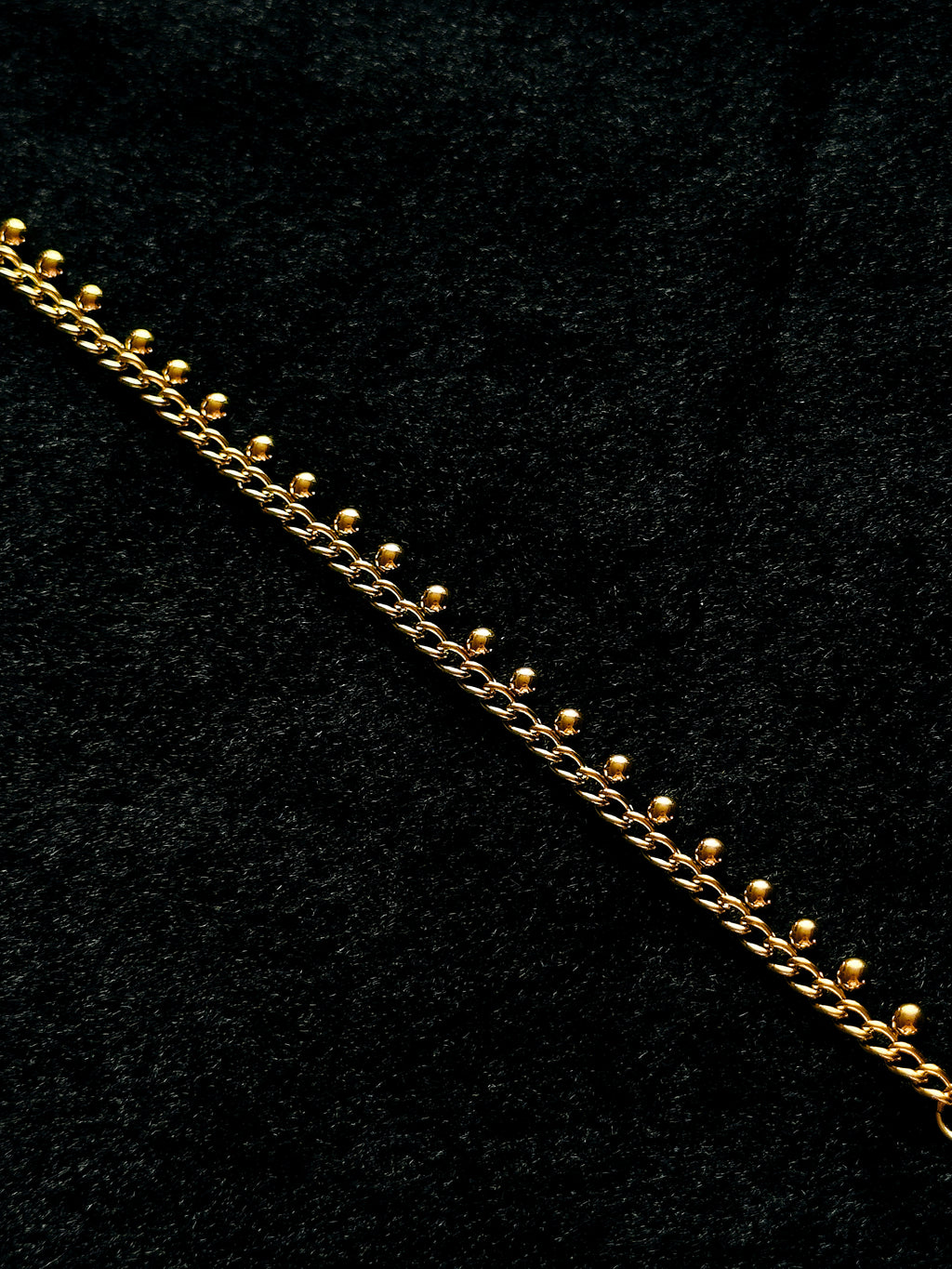 TT original-bracelet-Minimalist beaded chain | Elegant luxury | Basic plain bracelet for layering | Vintage gold ball chain | Stacking essential | Everyday commuting bracelet