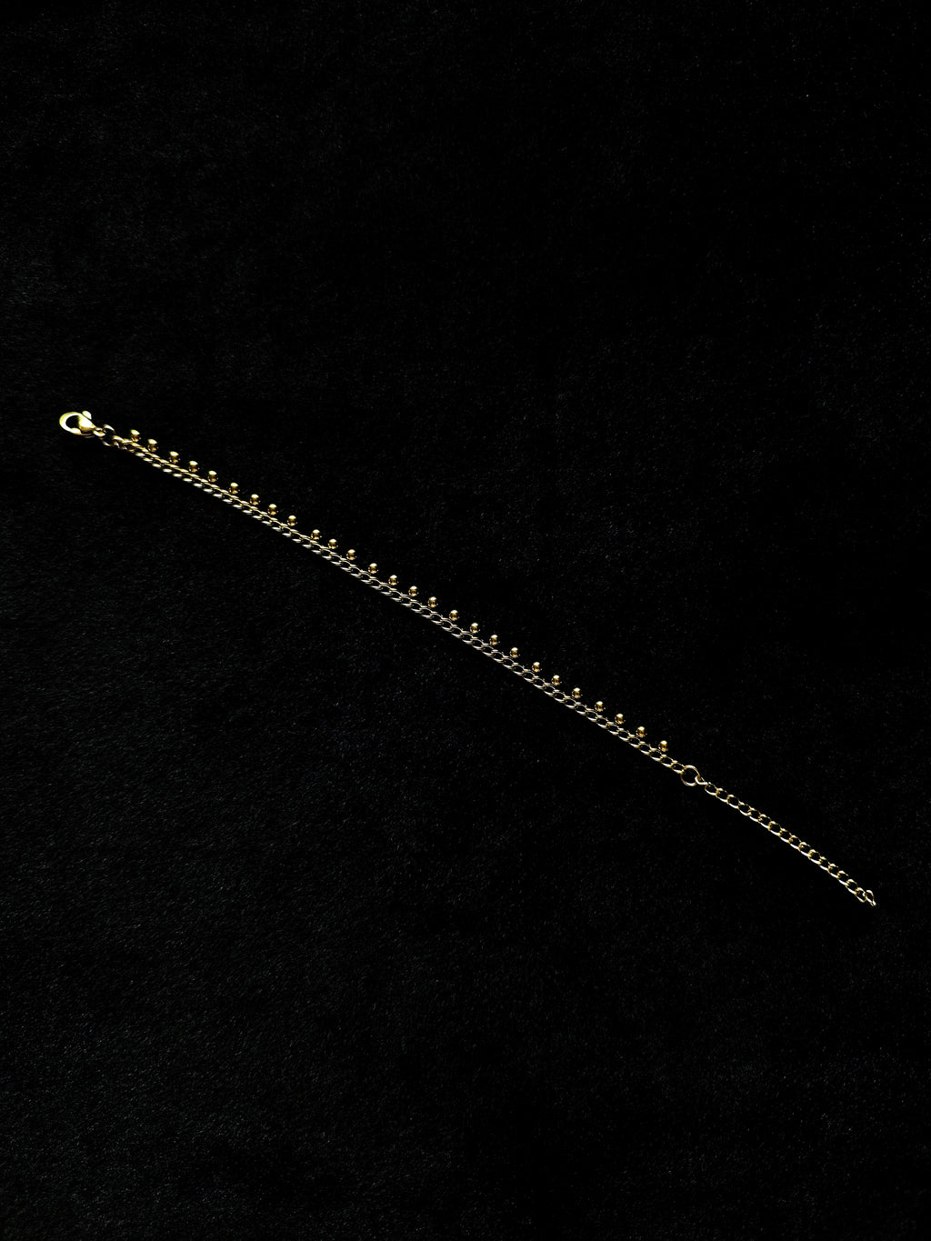 TT original-bracelet-Minimalist beaded chain | Elegant luxury | Basic plain bracelet for layering | Vintage gold ball chain | Stacking essential | Everyday commuting bracelet