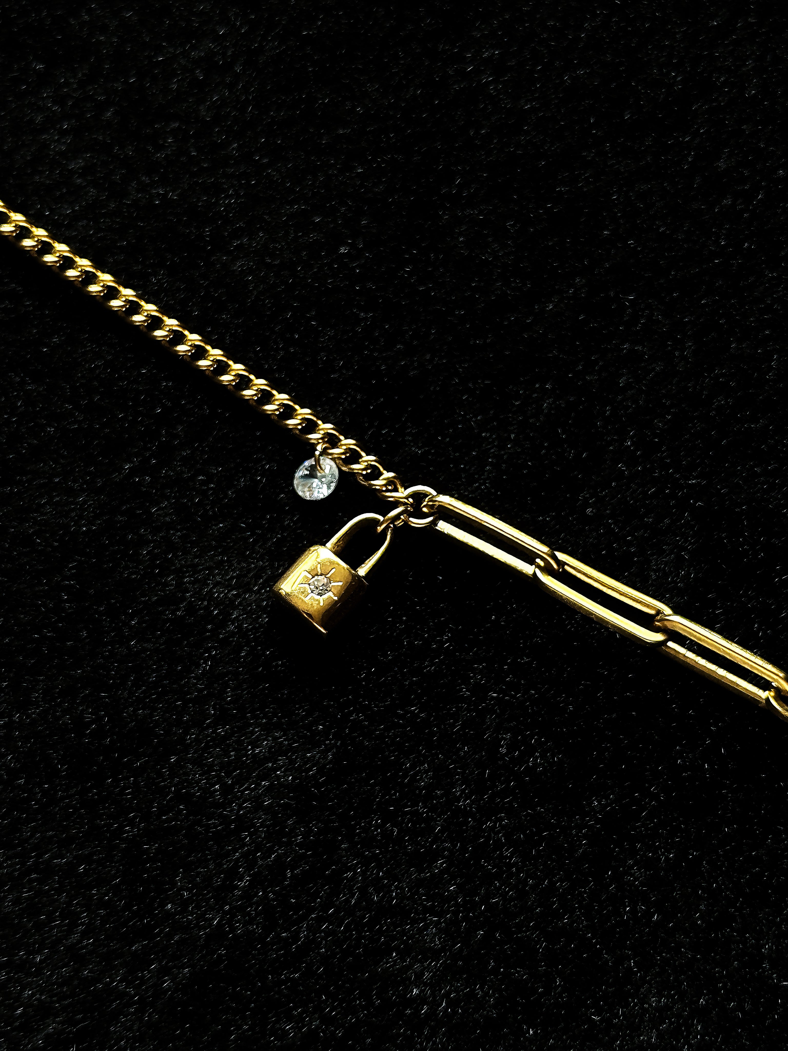 TT original-bracelet-French vintage gold padlock bracelet | Niche design | Blogger's style | High-end patchwork design | Unique and stylish stackable bracelet