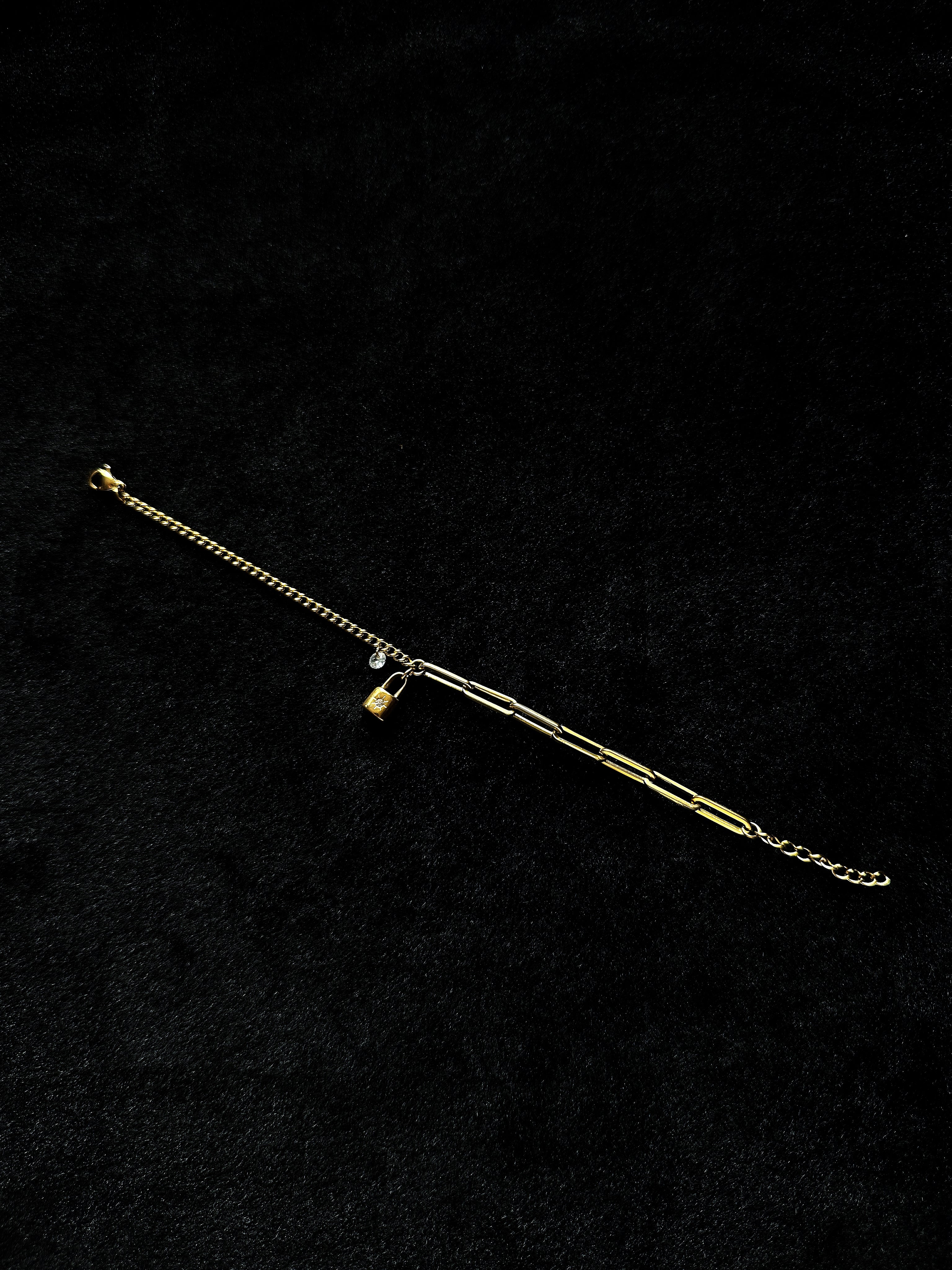 TT original-bracelet-French vintage gold padlock bracelet | Niche design | Blogger's style | High-end patchwork design | Unique and stylish stackable bracelet