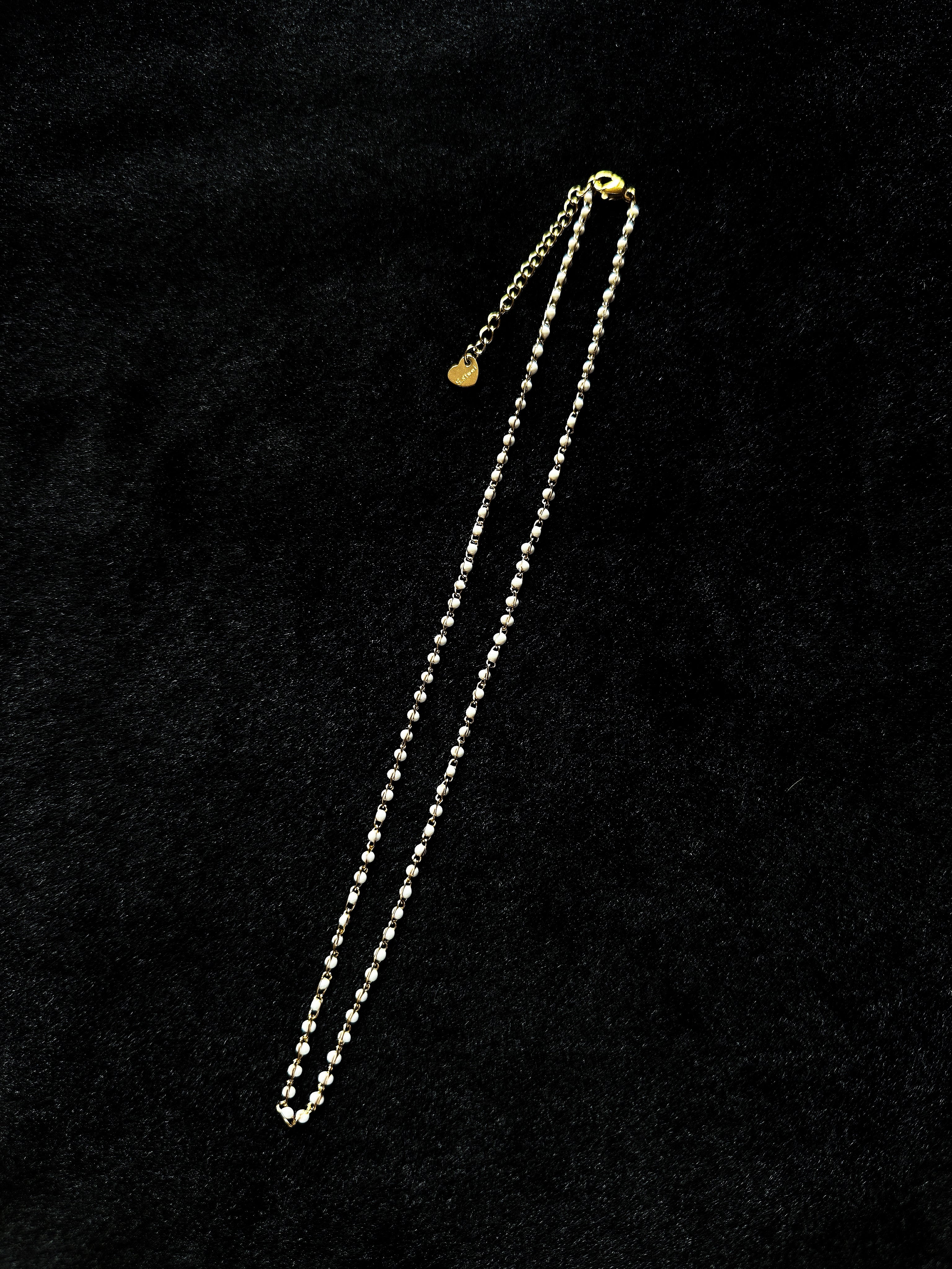TT original-necklace-Exquisite and minimalist gold chain | White beads | Stacked necklace jewelry gift | Heart-shaped pendant