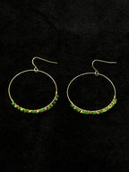 TT original-earring-Bohemian-style green gemstone earrings | Beach vacation style | Travel photography essential | Vintage handmade earrings | One-of-a-kind handmade pieces
