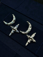 TT original-earring-High-end asymmetrical star and moon earrings | AB style earrings | Romantic cosmic-themed gift | Sweet and cool style | Astrological element earrings