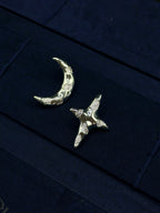 TT original-earring-High-end asymmetrical star and moon earrings | AB style earrings | Romantic cosmic-themed gift | Sweet and cool style | Astrological element earrings