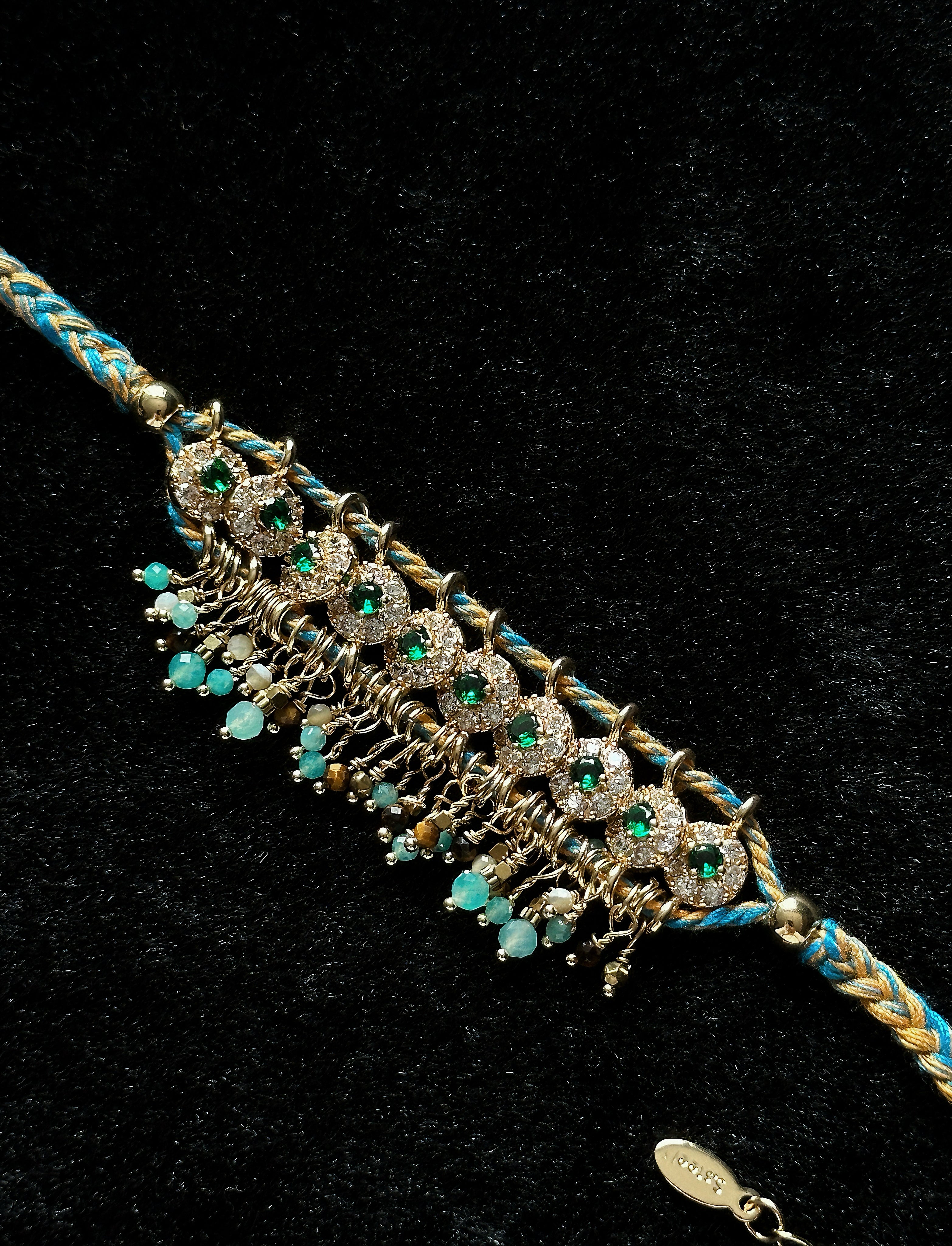 TT original-bracelet-Gold handmade braided rope tassel bracelet | Stackable vintage bracelet | Adjustable niche vintage gift