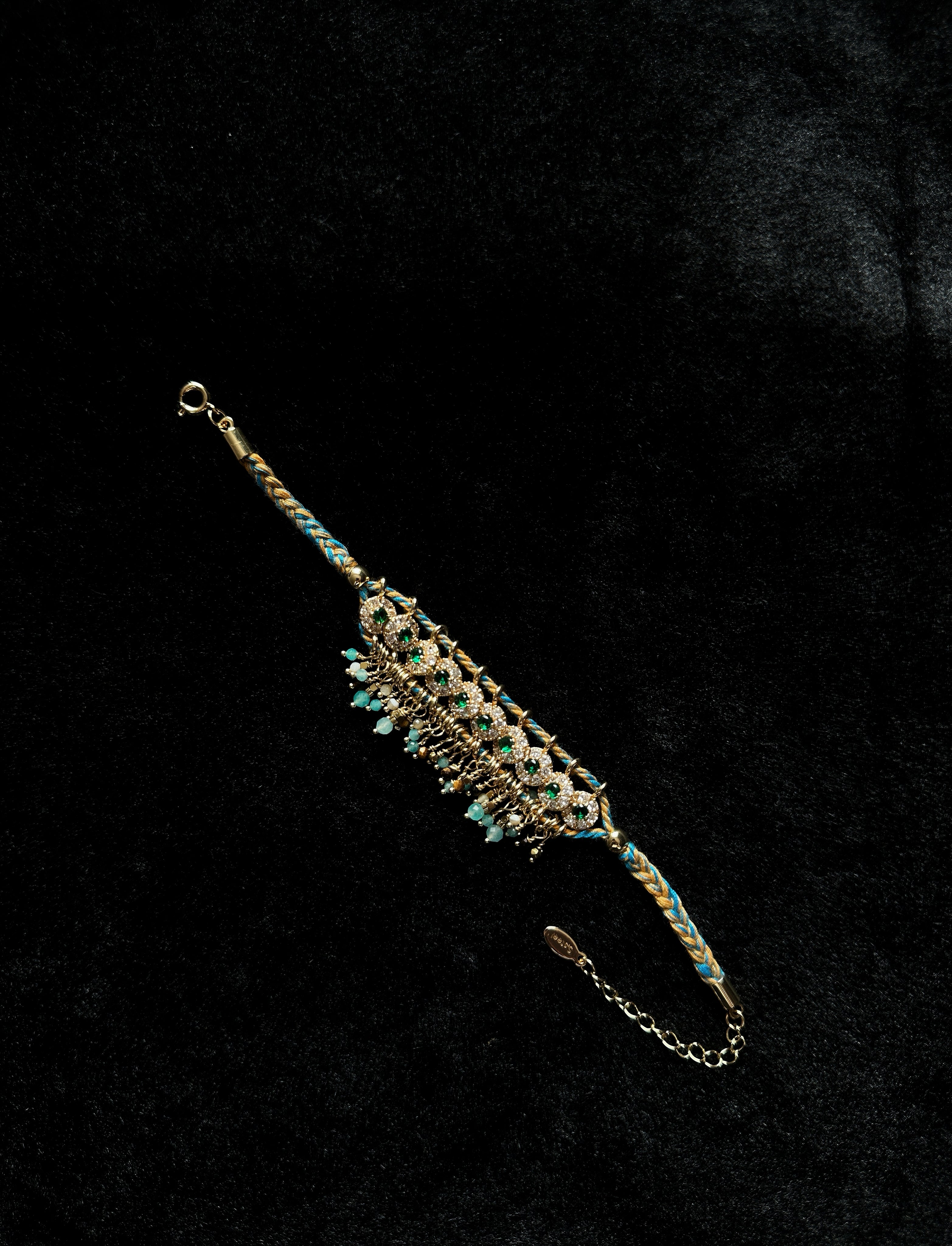TT original-bracelet-Gold handmade braided rope tassel bracelet | Stackable vintage bracelet | Adjustable niche vintage gift