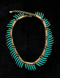 TT original-necklace-Vintage Gold Faux Turquoise Necklace | Retro Tribal Style | Luxurious Niche Design | Perfect for Photoshoots