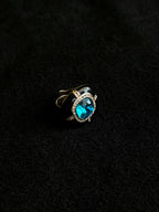 TT original-ring-Black and gold square cushion-shaped wide ring | Niche design | Affordable luxury bright blue faux gemstone ring (for commuting, parties, or gifts)