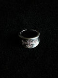 TT original-ring-Pink diamond cross ring | Dark style | Thick silver ring | Unisex cool ring | Couple ring | Index finger ring