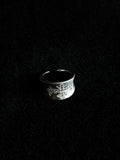 TT original-ring-Dark silver chunky ring | Unisex ring | Wide and unique band | Cross ring | Street style cool ring
