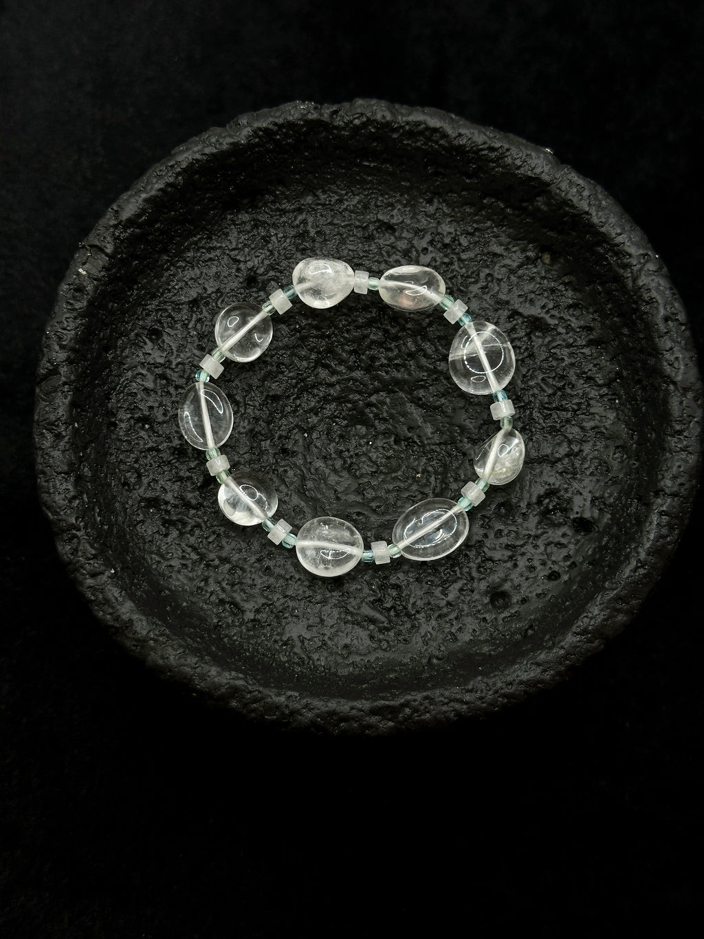 TT original-bracelet-White crystal bracelet | Elastic clasp design | Minimalist style | Energy symbol bracelet | Suitable for commuting and stacking.