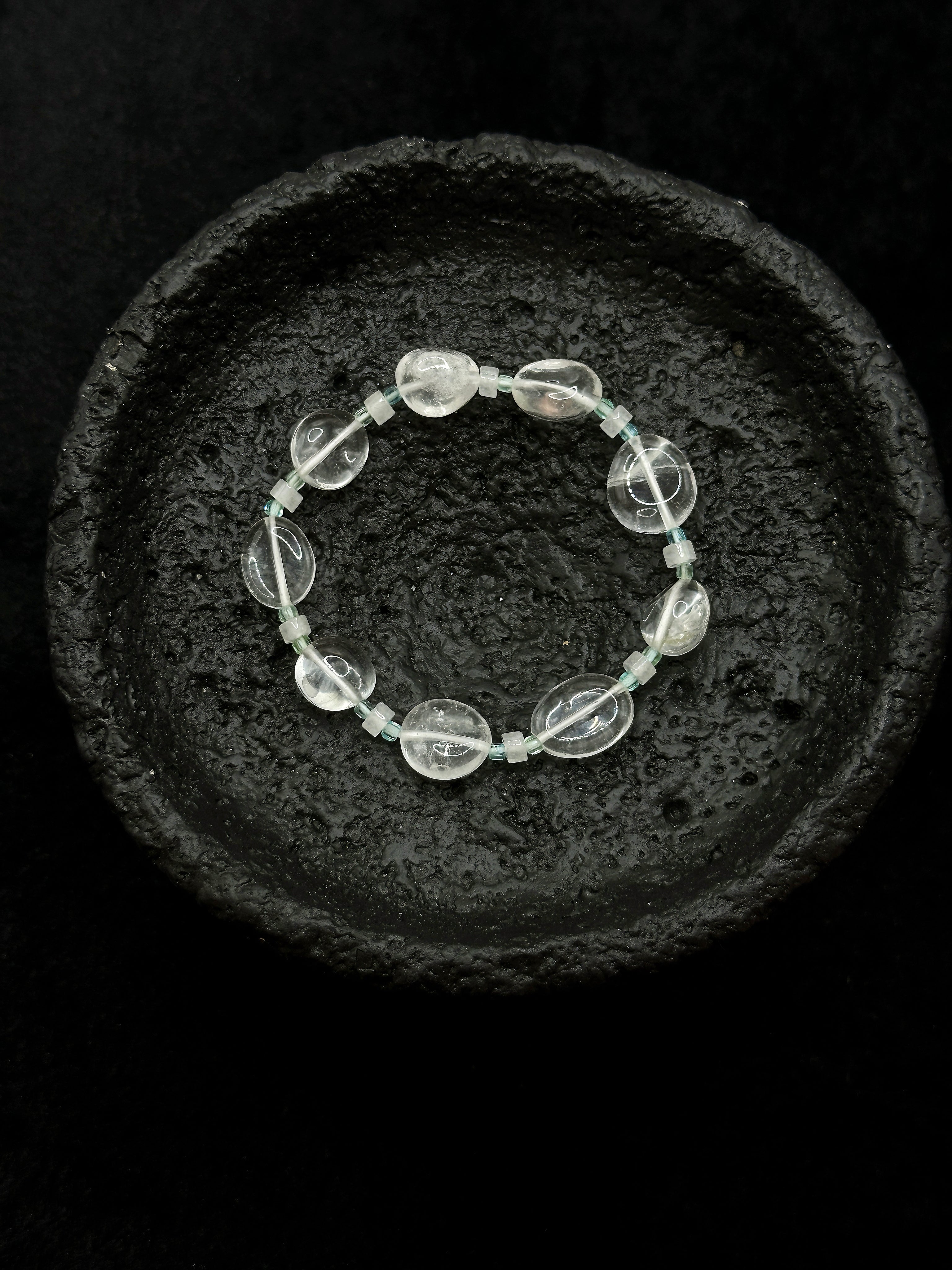 TT original-bracelet-White crystal bracelet | Elastic clasp design | Minimalist style | Energy symbol bracelet | Suitable for commuting and stacking.