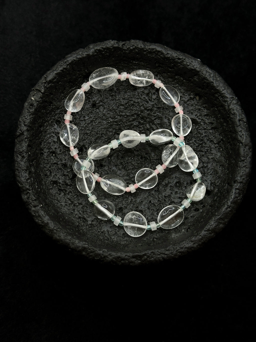 TT original-bracelet-White crystal bracelet | Elastic clasp design | Minimalist style | Energy symbol bracelet | Suitable for commuting and stacking.