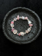 TT original-bracelet-Women's Pink Crystal Bracelet | Elastic Design Without Buckle | Unique Design | Versatile Spring/Summer Bracelet | Stackable for Commute
