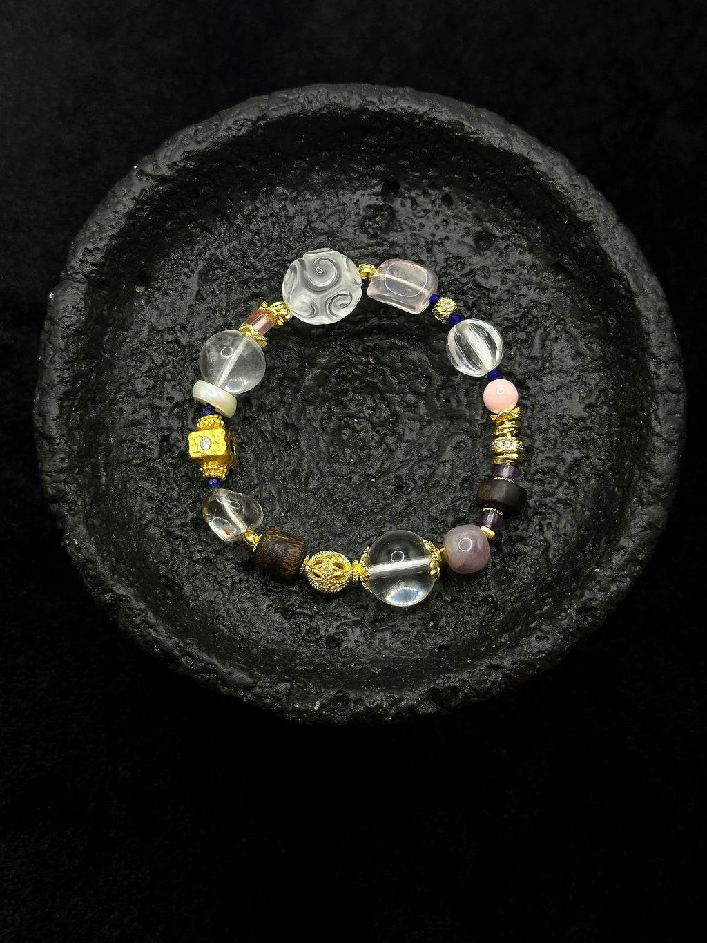 TT original-bracelet-Natural Crystal Multi-Gemstone Bracelet | Vintage Mixed-Style Crystal Bracelet | Luxury Handmade Crystal Bracelet | Multi-Element Mix and Match | High-End Handmade Beaded Bracelet