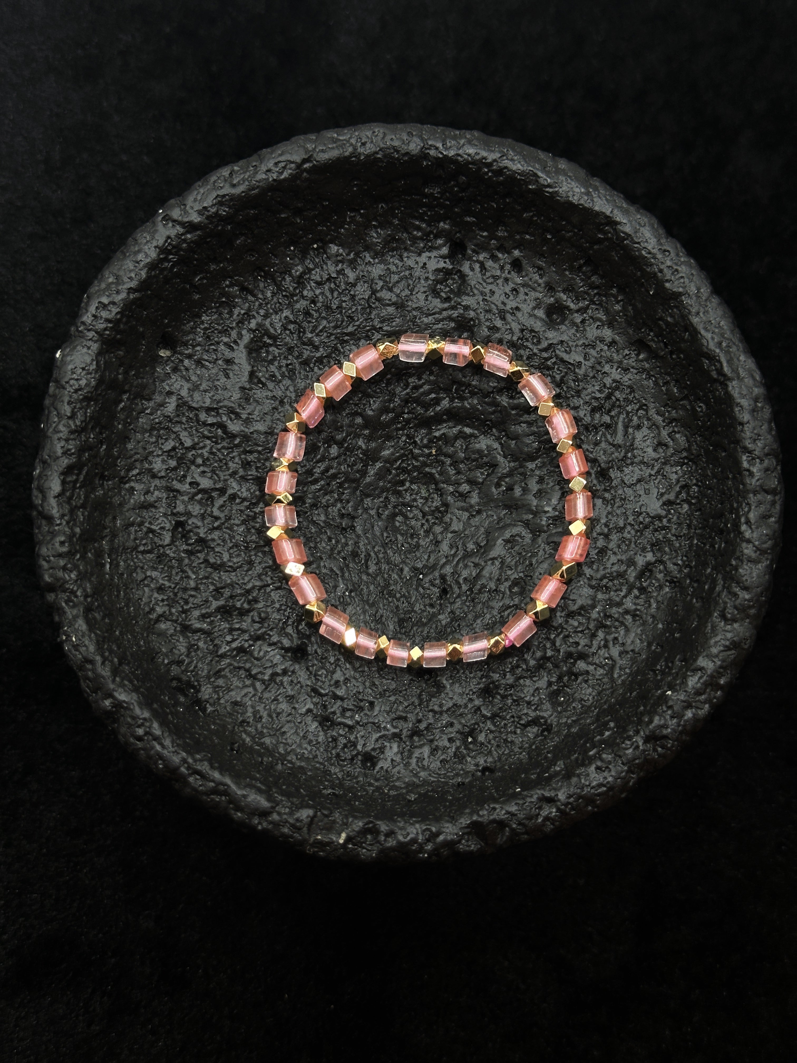 TT original-bracelet-Pink jelly crystal bead bracelet | French niche pink bracelet | Stacked crystal delicate bracelet | Women's jewelry that brightens complexion | Elastic bracelet