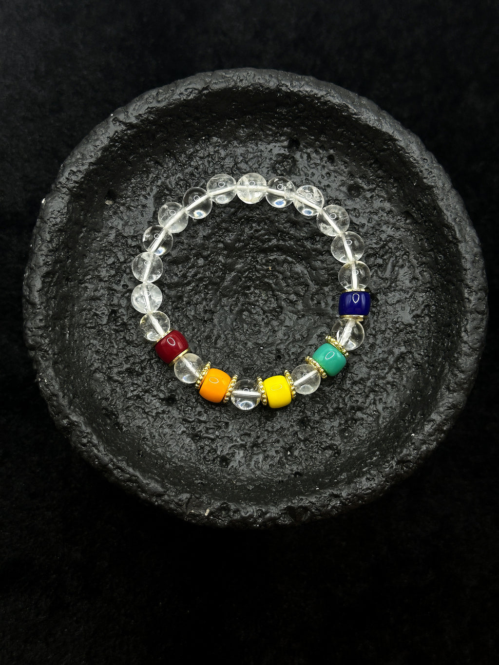 TT original-bracelet-Natural white crystal bracelet | Summer colorful bracelet | Travel souvenir amulet bracelet | Emotional stability bracelet | Elastic rope bracelet